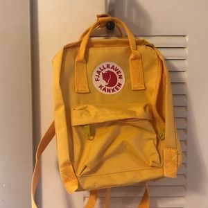 Yellow kanken mini backpack
